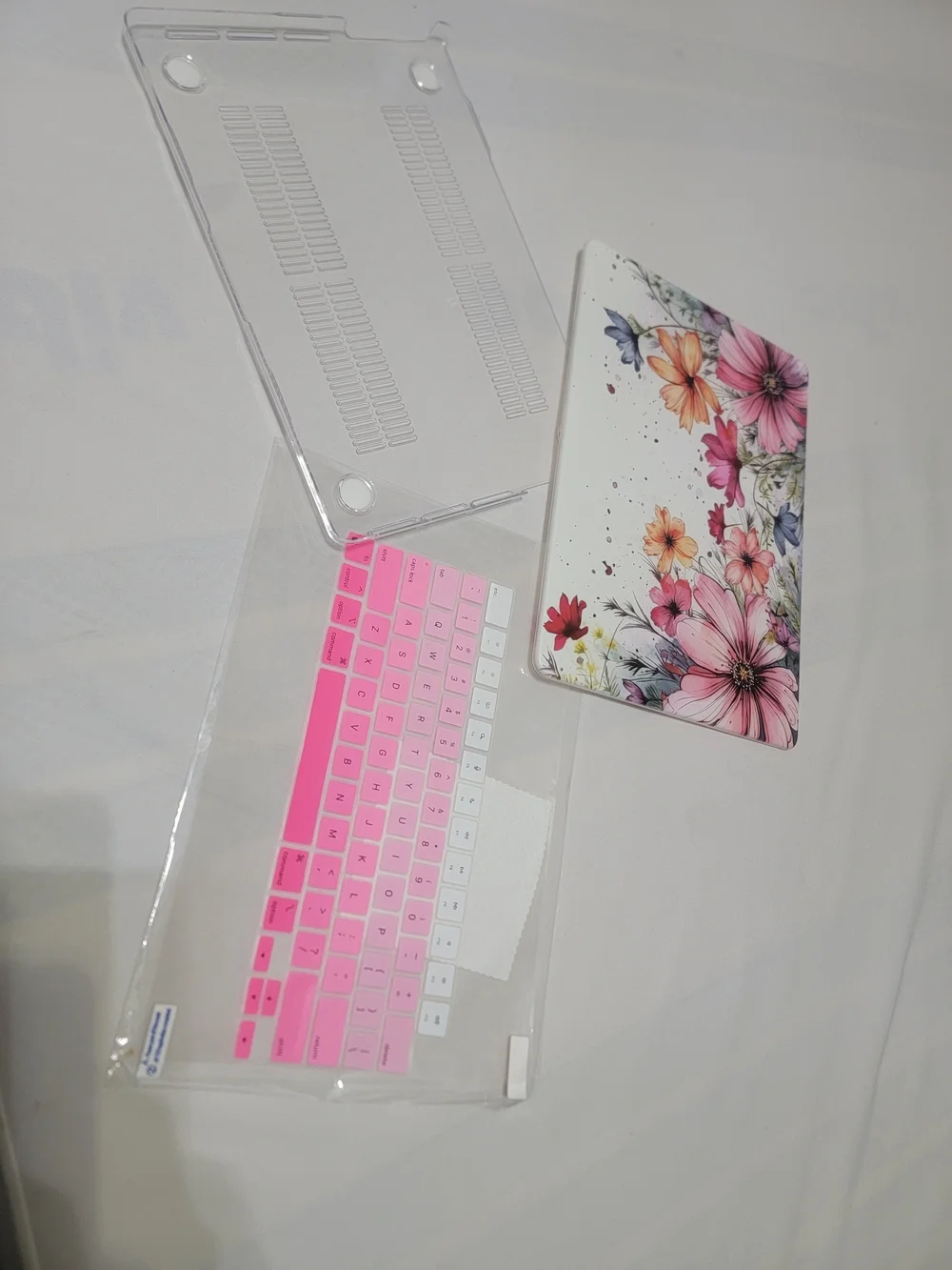 Floral Watercolor Laptop Case - Pink + Orange Blooms